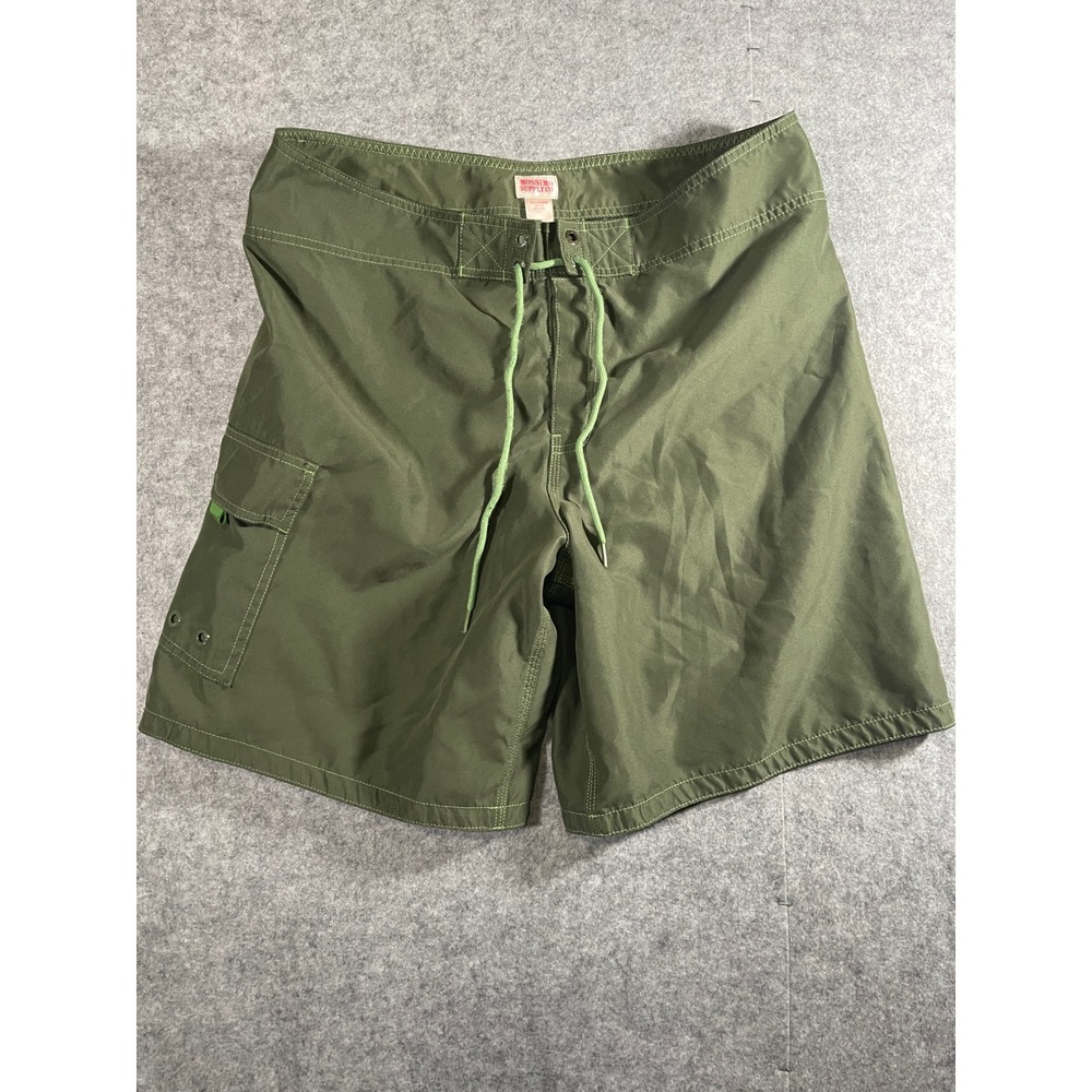 Mossimo Supply Co Mens Olive Green Board Shorts Size 38 Cargo Pocket Swim Trunks